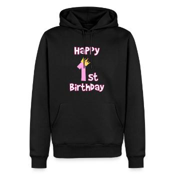 1st birthday 1 year children's birthday gift - Men’s Premium Organic Hoodie - black - Front - Nico (187cm)