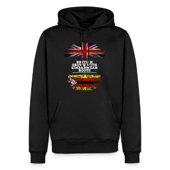 Britannique cultivé avec des racines zimbabwéennes - Sweat à capuche Premium bio Homme - noir - Devant - Nico (187cm)