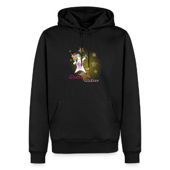 Unicorn Glitter Star Dab - Men’s Premium Organic Hoodie - black - Front - Nico (187cm)