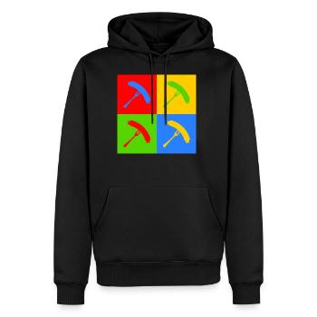 Bratwurst pop art - Sweat à capuche Premium bio Homme - noir - Devant - Nico (187cm)