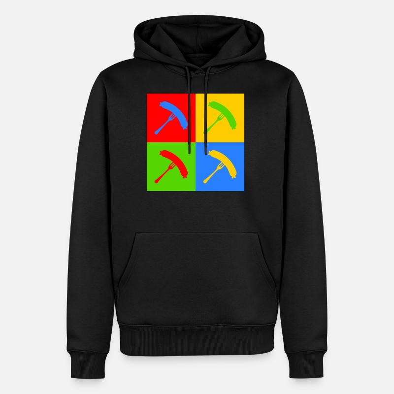 Bratwurst pop art - Sweat à capuche Premium bio Homme - noir