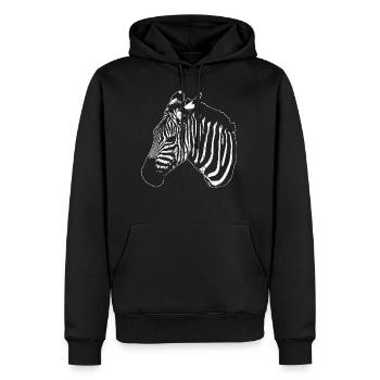 Zebra Silhouette - Sweat à capuche Premium bio Homme - noir - Devant - Nico (187cm)