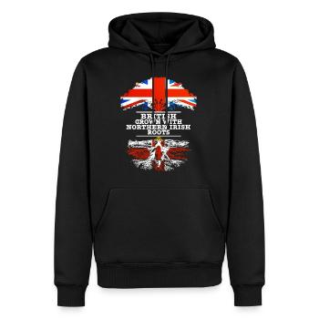 Britannique cultivée avec des racines nord-irlandaises - Sweat à capuche Premium bio Homme - noir - Devant - Nico (187cm)