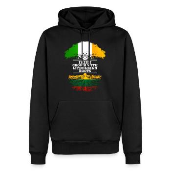 Iren mit litauischen Wurzeln gewachsen - Männer Premium Bio Hoodie - Schwarz - Vorne - Nico (187cm)