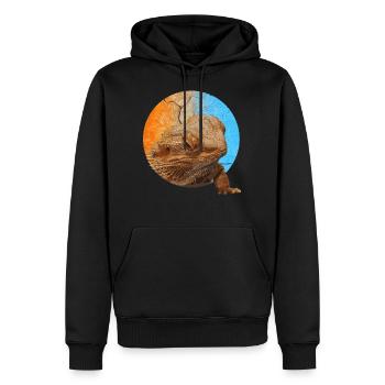 Bart agame lieben es trocken und heiß - Männer Premium Bio Hoodie - Schwarz - Vorne - Nico (187cm)