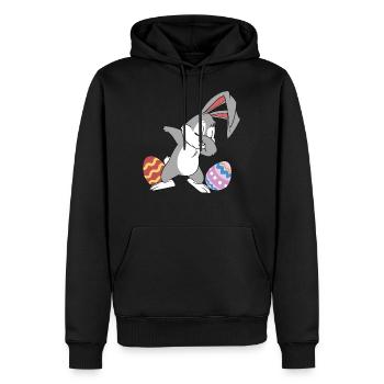 lapin de Pâques - Sweat à capuche Premium bio Homme - noir - Devant - Nico (187cm)