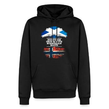 Scottish Grown With Norwegian Roots - Men’s Premium Organic Hoodie - black - Front - Nico (187cm)