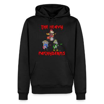 THE HEAVY PACHYDERMS - DICKHÄUTER SPIELEN METAL - Männer Premium Bio Hoodie - Schwarz - Vorne - Nico (187cm)