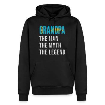Kazakhstan Opa Legend Vatertag - Männer Premium Bio Hoodie - Schwarz - Vorne - Nico (187cm)