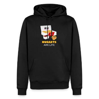 Pépites de poulet drôle de la vie - Sweat à capuche Premium bio Homme - noir - Devant - Nico (187cm)