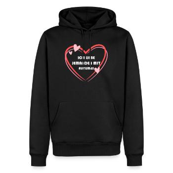 Ich liebe jemanden mit Autismus Geschenk - Männer Premium Bio Hoodie - Schwarz - Vorne - Nico (187cm)