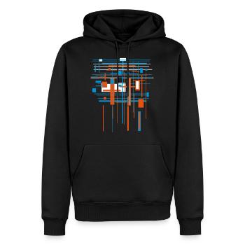 Architektur VEKTOR ( abstrakte Kunst) - Männer Premium Bio Hoodie - Schwarz - Vorne - Nico (187cm)