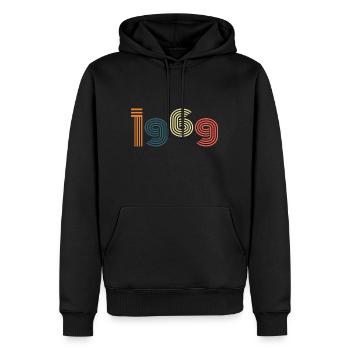 1969 Vintage Style Gesburtstag Geschenk - Männer Premium Bio Hoodie - Schwarz - Vorne - Nico (187cm)