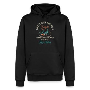 Bicycle Motivation Spruch Fahrrad Geschenk - Männer Premium Bio Hoodie - Schwarz - Vorne - Nico (187cm)