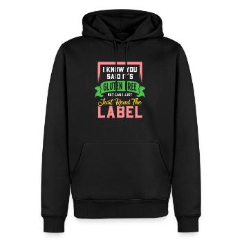 Lustiges Zöliakie Allergie Shirt Es Ist Glutenfrei - Männer Premium Bio Hoodie - Schwarz - Vorne - Nico (187cm)