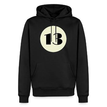 Cadeau de billard numéro 13 - Sweat à capuche Premium bio Homme - noir - Devant - Nico (187cm)