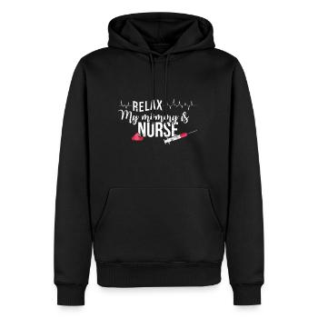 Relax Meine Mama ist eine Krankenschwester - Männer Premium Bio Hoodie - Schwarz - Vorne - Nico (187cm)