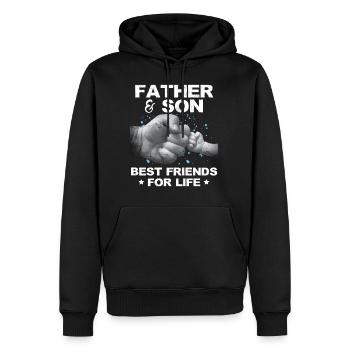 Père et Fils Meilleurs amis pour la vie - Sweat à capuche Premium bio Homme - noir - Devant - Nico (187cm)