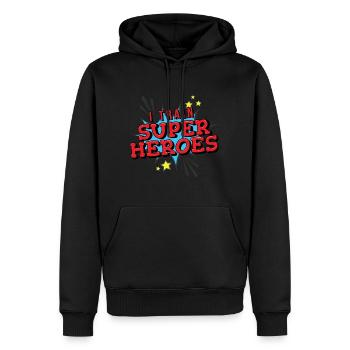 Ich trainiere Superhelden Funny Mom Dad - Männer Premium Bio Hoodie - Schwarz - Vorne - Nico (187cm)