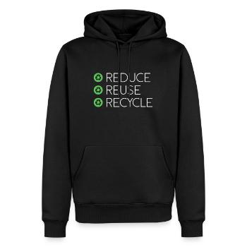Recycle Reduziert Umwelt Planet Erde Geschenk - Männer Premium Bio Hoodie - Schwarz - Vorne - Nico (187cm)