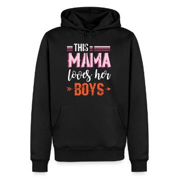 This Mama Loves Her Boys - Men’s Premium Organic Hoodie - black - Front - Nico (187cm)
