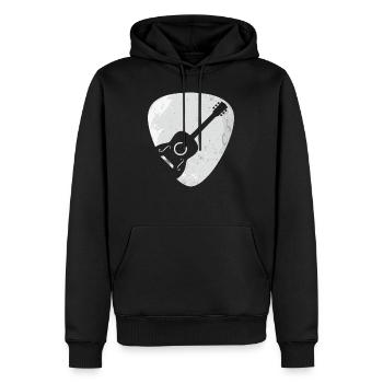 Akustische Gitarre Plektrum GeschenkA - Männer Premium Bio Hoodie - Schwarz - Vorne - Nico (187cm)