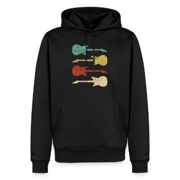 E-Gitarre Vintage Geschenk - Männer Premium Bio Hoodie - Schwarz - Vorne - Nico (187cm)
