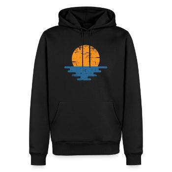 soleil mer vacances cadeau de voyage - Sweat à capuche Premium bio Homme - noir - Devant - Nico (187cm)