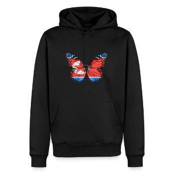 Papillon Drapeau De La Corée Du Nord - Sweat à capuche Premium bio Homme - noir - Devant - Nico (187cm)