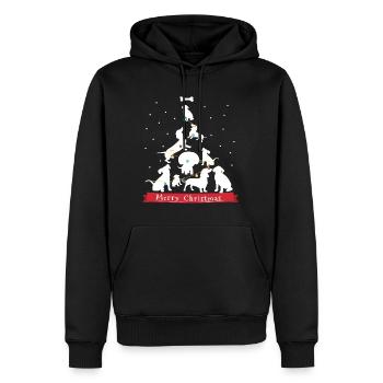 Teckel Wiener Sapin de Noël - Sweat à capuche Premium bio Homme - noir - Devant - Nico (187cm)