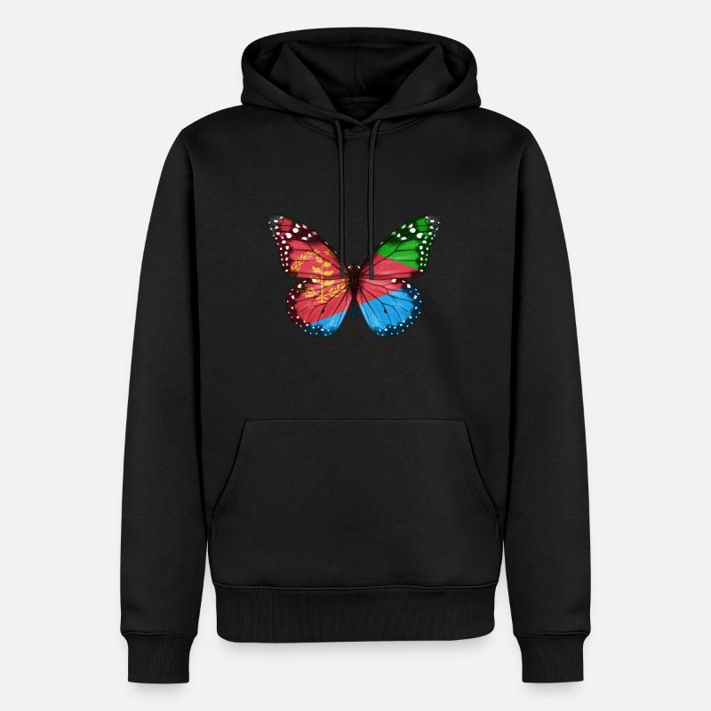 Papillon Drapeau De L'Erythrée - Sweat à capuche Premium bio Homme - noir