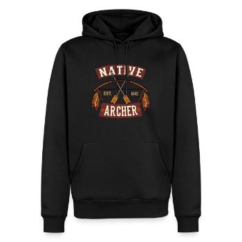 Native Archer Indian Bow Cool Archers - Men’s Premium Organic Hoodie - black - Front - Nico (187cm)