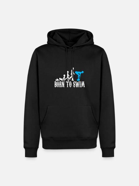Schwimmer Evolution Geburt Baby Kind Geschenk - Männer Premium Bio Hoodie - Schwarz