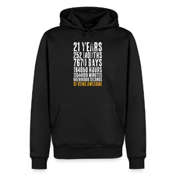 Un cadeau d'anniversaire de 21 ans en maths - Sweat à capuche Premium bio Homme - noir - Devant - Nico (187cm)