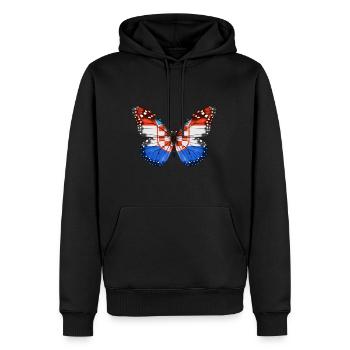 Butterfly Flag Of Croatia - Men’s Premium Organic Hoodie - black - Front - Nico (187cm)