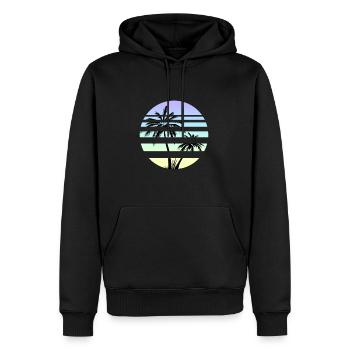Vaporwave Aesthetics Retro Vintage Sun Palms - Sweat à capuche Premium bio Homme - noir - Devant - Nico (187cm)