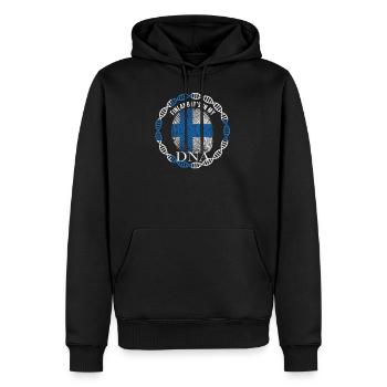 Finnland ist in meiner DNA - Männer Premium Bio Hoodie - Schwarz - Vorne - Nico (187cm)