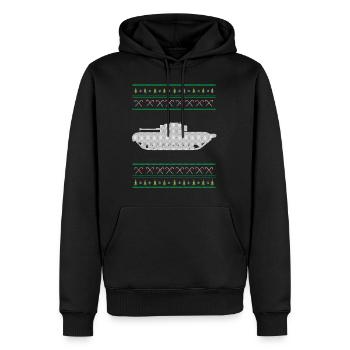Weihnachtsarmee-Behälter-hässlicher Strickjacke-gestrickter Entwurf - Männer Premium Bio Hoodie - Schwarz - Vorne - Nico (187cm)