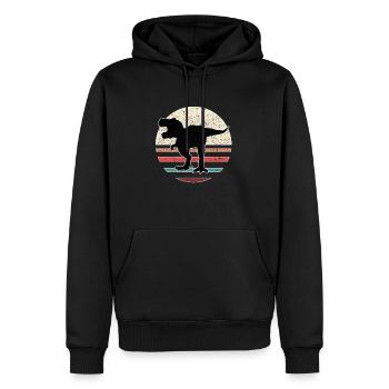 T-Rex Retro - Sweat à capuche Premium bio Homme - noir - Devant - Nico (187cm)