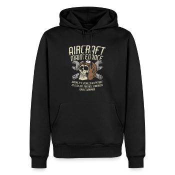 AIRCRAFT MAINTENANCE: Cuss out invisible engineers - Men’s Premium Organic Hoodie - black - Front - Nico (187cm)
