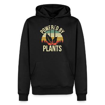 Powered by plants Geschenk - Männer Premium Bio Hoodie - Schwarz - Vorne - Nico (187cm)