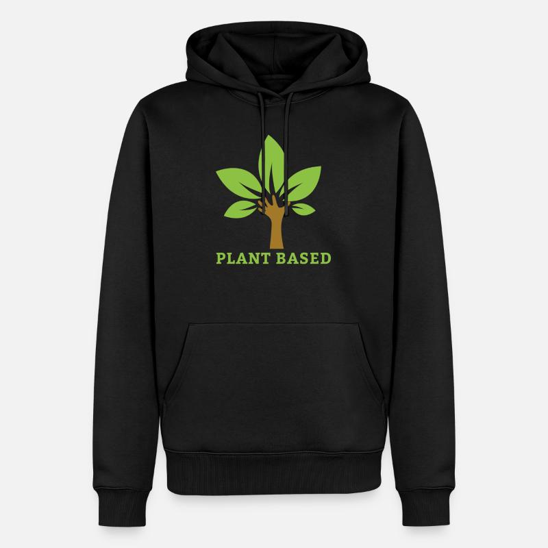 Plant Based Vegan Geschenk - Männer Premium Bio Hoodie - Schwarz