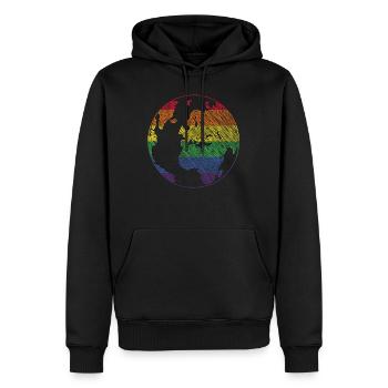 cadeau de fierté mondiale lgbt - Sweat à capuche Premium bio Homme - noir - Devant - Nico (187cm)