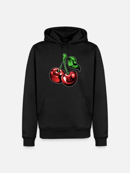 Cherries Cherry Fruit Fruit Summer - Men’s Premium Organic Hoodie - black