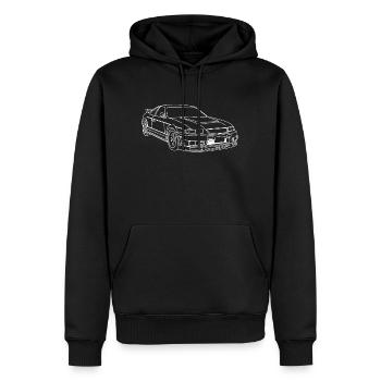 Skyline GT-R R33 - Männer Premium Bio Hoodie - Schwarz - Vorne - Nico (187cm)