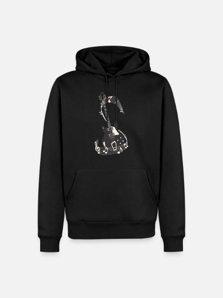E guitare Notes musicales - Sweat à capuche Premium bio Homme - noir