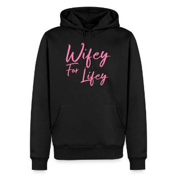 Wifey Pour Le Cadeau De La Vie - Sweat à capuche Premium bio Homme - noir - Devant - Nico (187cm)