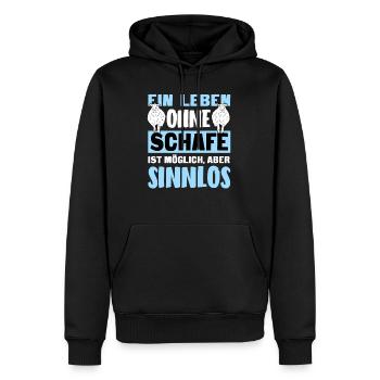 Leben Ohne Schafe Sinnlos Landwirt Schäfer T-Shirt - Männer Premium Bio Hoodie - Schwarz - Vorne - Nico (187cm)