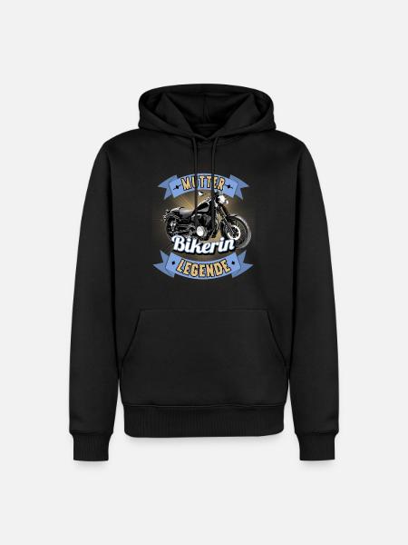 Bikerin Mutter Motorräder - Männer Premium Bio Hoodie - Schwarz