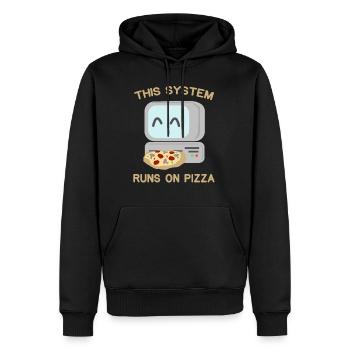 Computer Pizza - Männer Premium Bio Hoodie - Schwarz - Vorne - Nico (187cm)